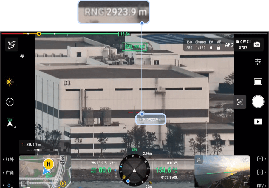 使用H30系列激光测距仪，成功测到距离2923米的目标物